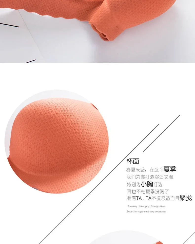 Extreme Push-Up Bra 8cm Thick Pads for Small Bust, Wireless Double Cup Lift, Soft Comfort Fabric, Adjustable Deep V Bras