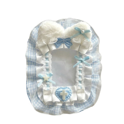 Creative Angel-Wings Card Holder Lace Bowknot Decor Student Card Storage Protective Cover Korean Fans Photocard Holder Bag Pen