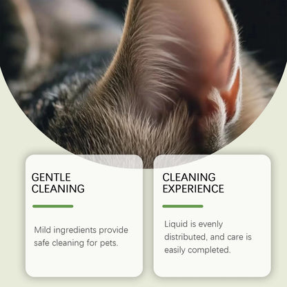 Pet Ear Cleaner Liquid for Dogs Cats Gentle Ear Wash Drops Removes Dirt Earwax buildup Deodorizer for Daily Ear Care Cleaning 50