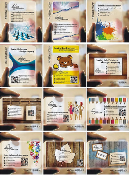 Custom Transparent PVC Business Card Clear Visit Logo Name Plastic Identity Waterproof Round Corners Personalized 200PCS 500PCS