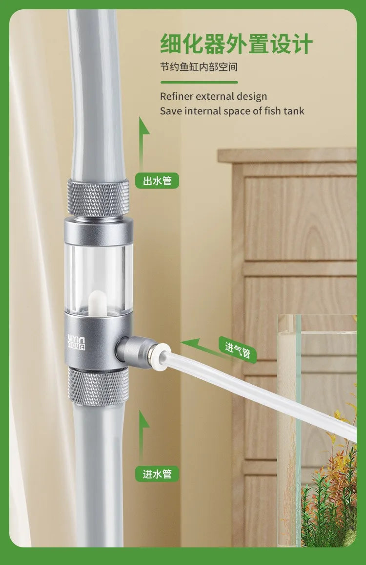 Aquarium CO2 Diffuser Observable Quick Insertion Anti Reflux CO2 External Nebulizer Fish Tank External CO2 Nebulizer Diffuser