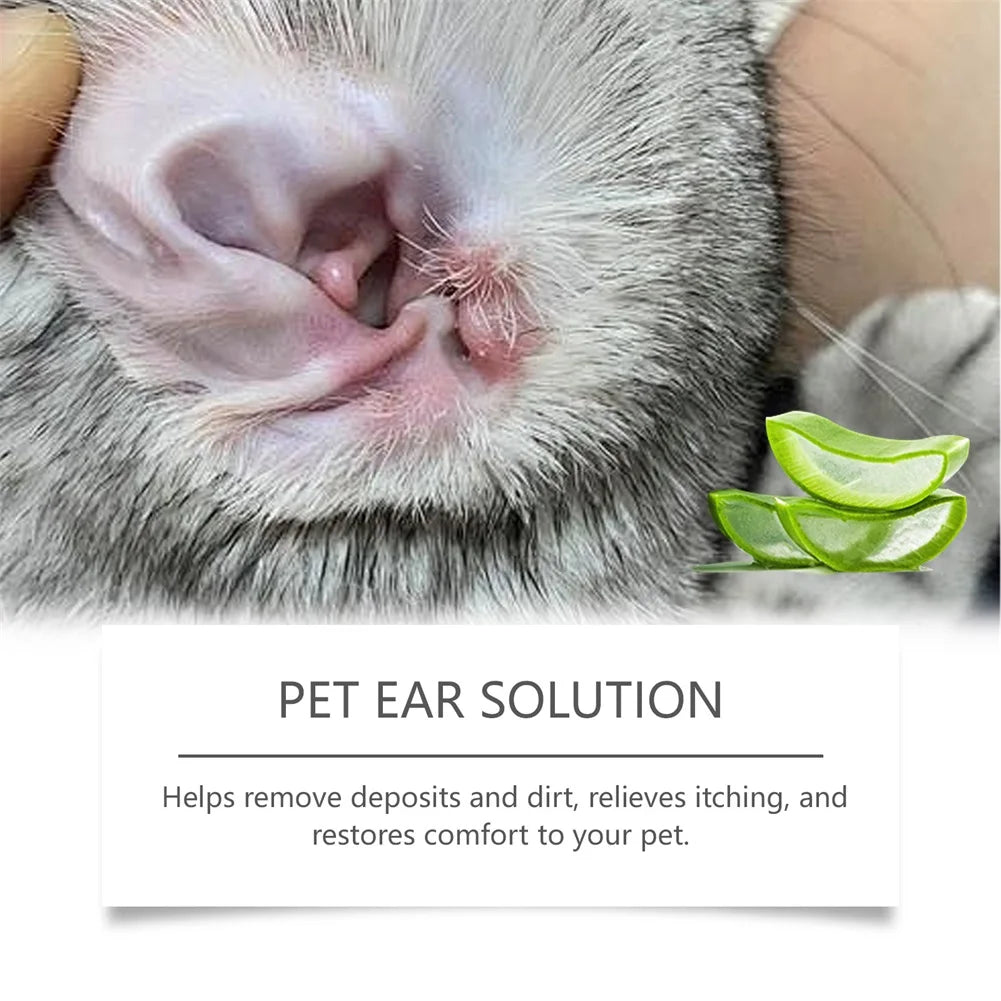 Pet Ear Pro Drops For Cats Dogs Removes Wax Dirt & Soothes Irritation Deep Cleans, Dries Prevents Infections Pet Care Essential