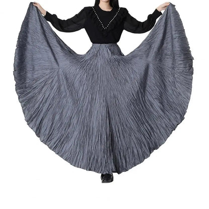 11 Colors Irregular Pleated A-line Skirt For Women High Waist Solid Color Loose Fashion Skirts Casual 2025 Spring New