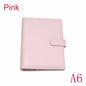 Solid Color Leather Folder Desktop Information Card Storage Notebook Folder Notepad Cover Leather Binder Study Office Supply