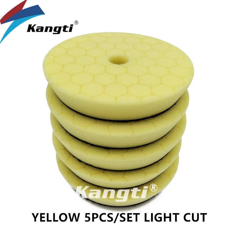 Kangti Buffing Polishing Sponge Pads Kit Car Polisher Soft Wave Foam Waffle Pad Car Wash Cleaning Detailing Tool