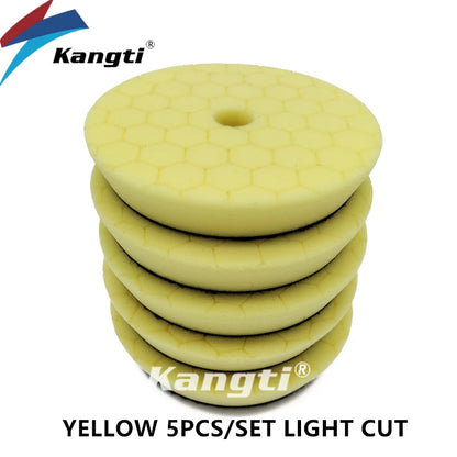 Kangti Buffing Polishing Sponge Pads Kit Car Polisher Soft Wave Foam Waffle Pad Car Wash Cleaning Detailing Tool