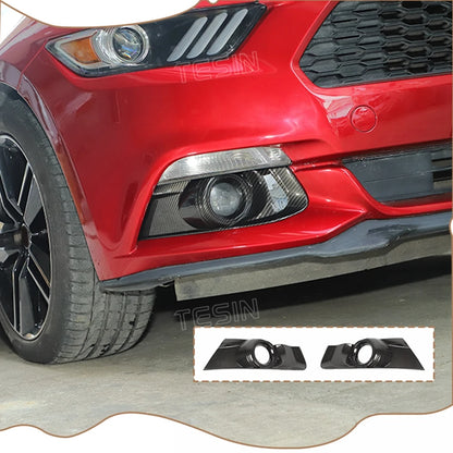TESIN Car Front Bumper Fog Light Lamp Decoration Cover Trim for Ford Mustang 2015 2016 2017 ABS Lamp Hoods Exterior Accessories