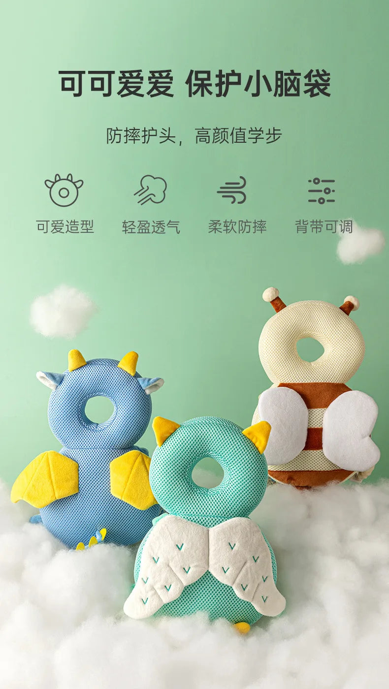 Summer Baby Head Protector Safety Pillow for Toddlers Soft PP Cotton Cartoon Backpack Cushion Infant Child Security Headgear Kid