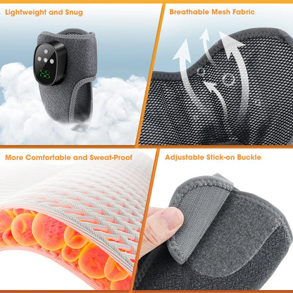 Cordless Electric Ankle Guard 4-Level Heated Vibration Massager Hot Compress Ankle Brace for Left And Right Foot