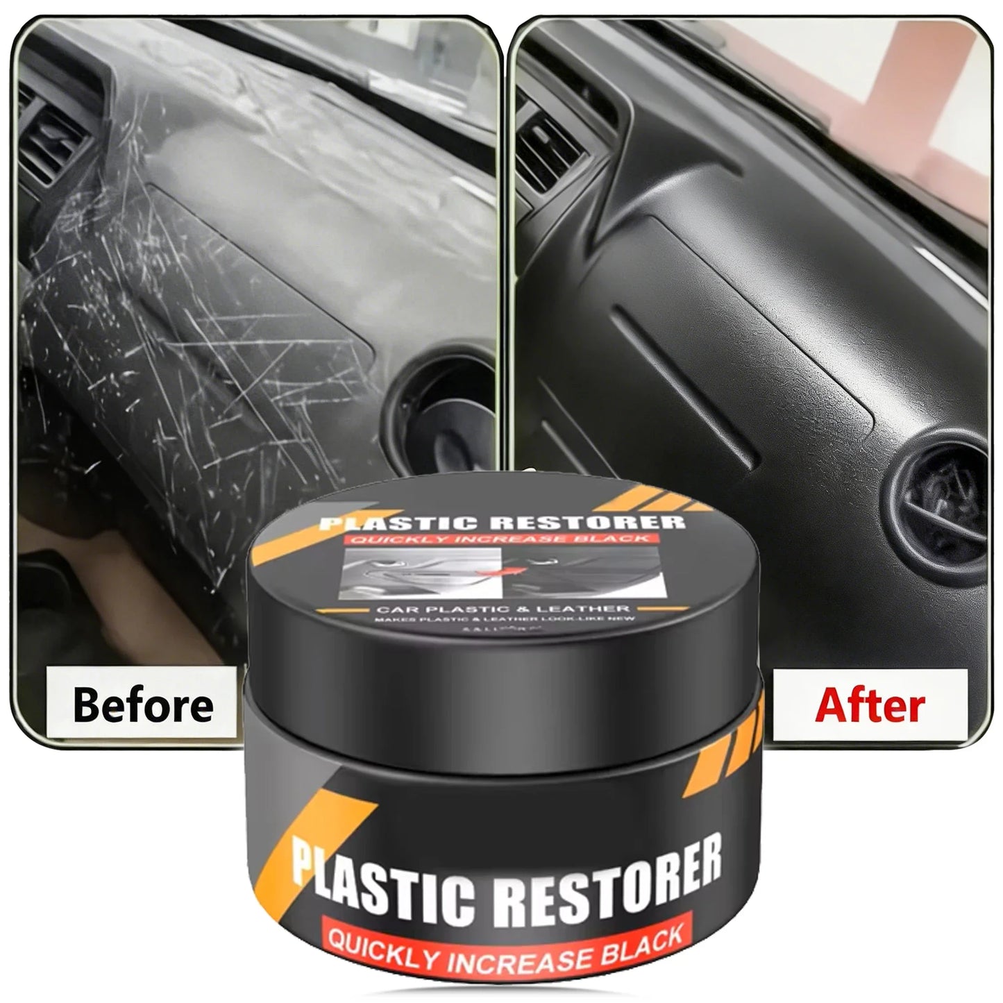 Universal Car Plastic Care Cream for Interior Exterior, Remove Scratches & Aging, Polish Gloss Prevent Whitening Refinish Wax