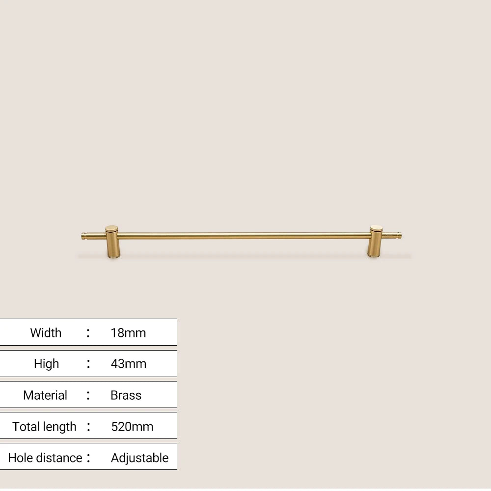 Brass long handle Nordic pure copper modern pulls simple gold light luxury pulls cabinet adjustable long handle cabinet handle