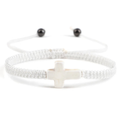 Hand Woven Jesus Cross Bracelet For Men Women Red Black Thread Braided Lucky Bracelet Fashion Couple Bracelet Friendship Jewelry