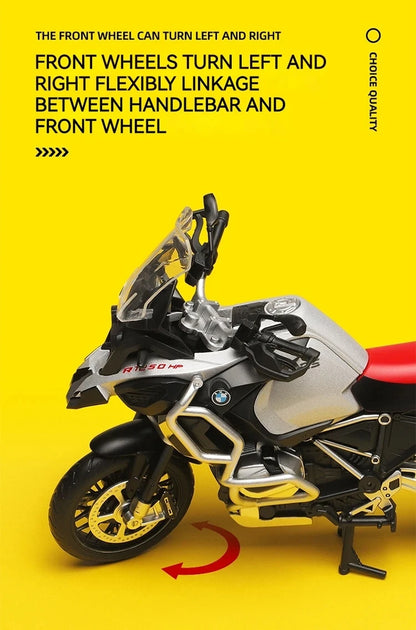CCA R1250 GS. 1:12 Alloy Die-cast Car Motorcycle Model, Toy Gift Giving, Die-cast Static Motorcycle Model