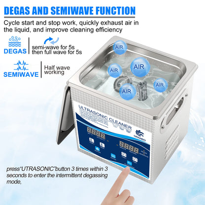 Ultrasonic Cleaner Glass Jewelry Watch Tools 1L 40KHz Ultrasonic Cleaning Machine 60W 120W Ultrasound Bath Degas Semiwave