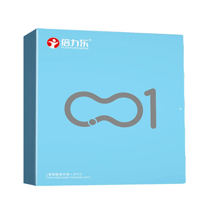 3 PCS 0.01 MM Polyurethane Non-latex Surface Smooth Condom Ultra-thin Condom Male Contraceptive Condom Cock Sleeve