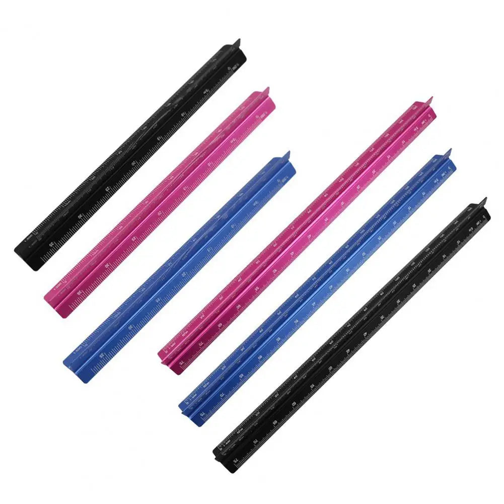 Aluminum Alloy Engineering Scale Ruler High Precision Triangular Architectural Drafting Tool Scale Bar Drafting Supplies