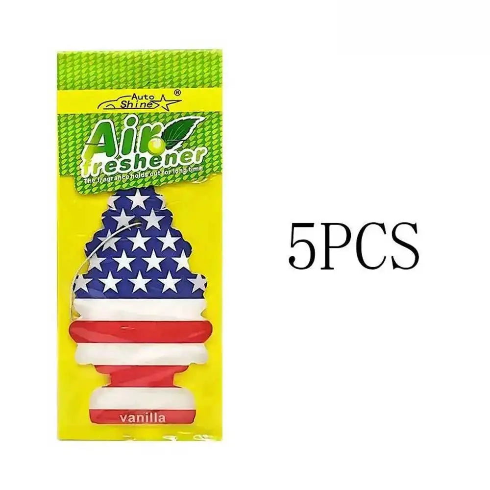 3-80pcs Christmas Tree Car Air Freshener Natural Aromatherapy Tea Paper Hanging Perfume Vanilla Auto Parts Interior