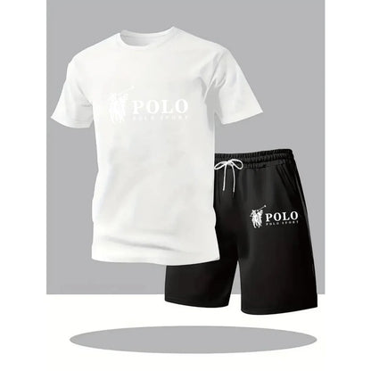 2026 Summer Men's Set Urban Casual Fashion T-shirt and Shorts High Quality Crew Neck Short Sleeve Outfits Male Daily Sportswear