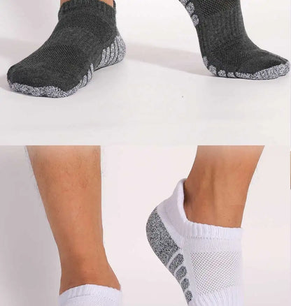 3 Pairs Thickened Towel Bottom Running Mesh Boat Non-Slip Breathable Sports Low Cut Men's Women's Socks