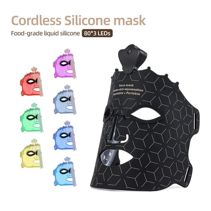 7 Colors Silicone LED Mask Face Photon Skin Rejuvenation Flexible Soft Facial Beauty Mask Skin Care Repair Skin Brightening