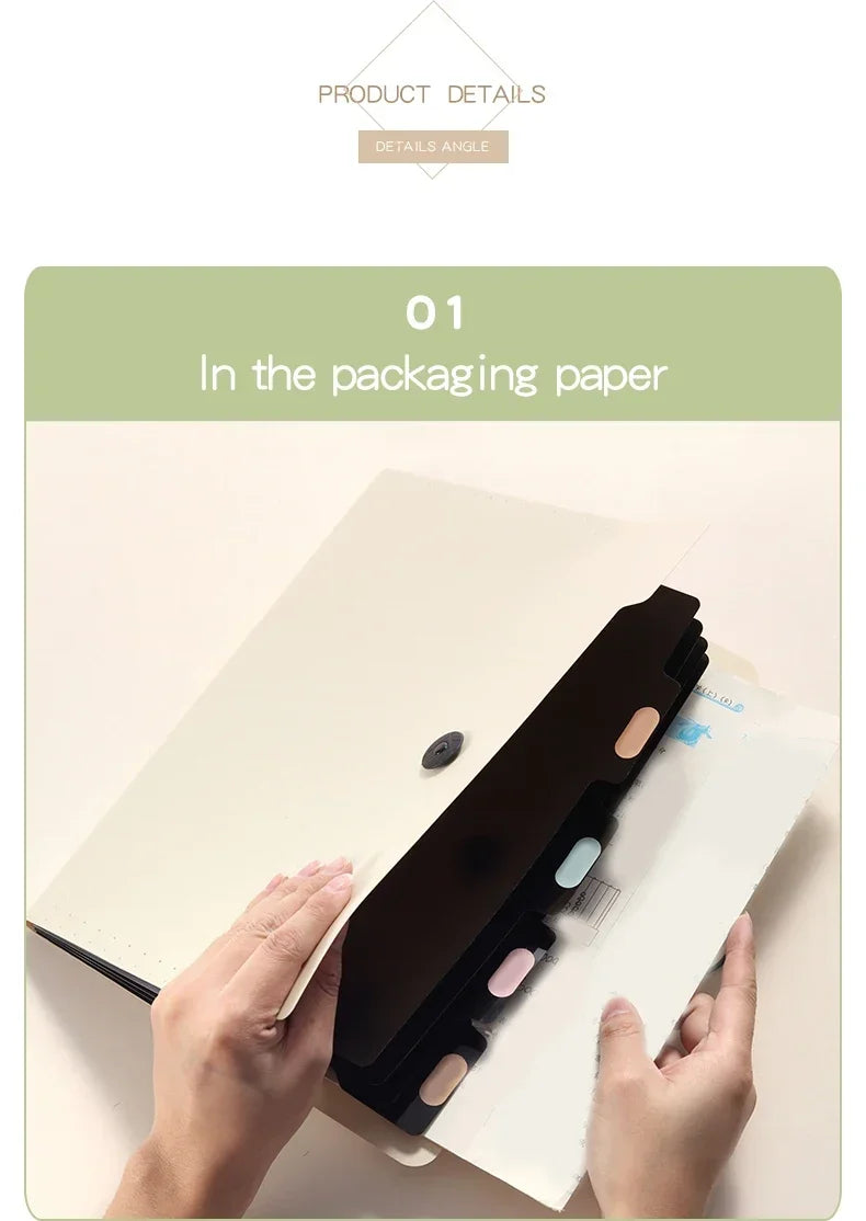5 Layers A4 File Folder Storage Bag Test Paper Desktop Tool School Stationery Office Supplies