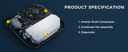 Sunster 12V/24V Fast Cooling Roof Air Conditioner Energy Conservation Rooftop Parking Air Conditioner For RV Truck Camper Van Caravans Motor Portable Air Conditioner