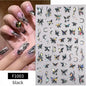 1PCS Marbled Nail Sticker 3D Abstract Lines Sticker Nail Art Supplies Nail Decals Y2K Laser Butterfly Ladies Nail Art Decoration