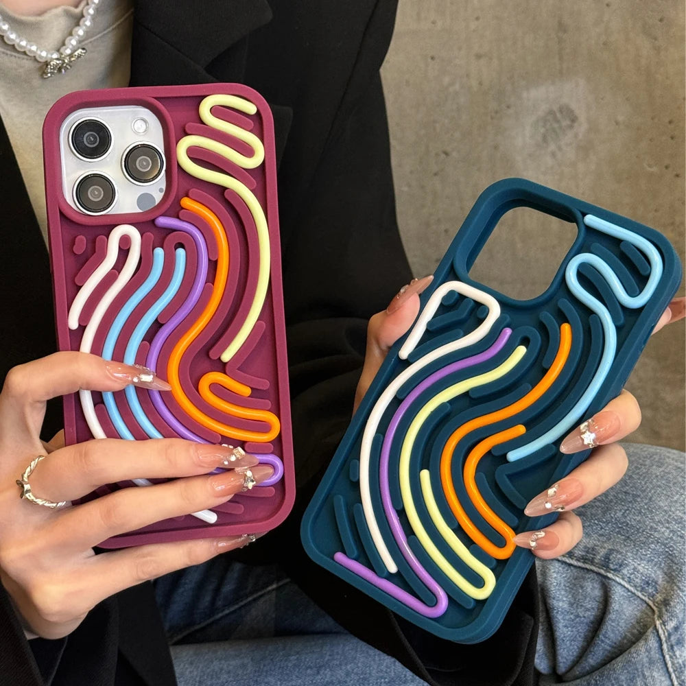 Funny Stuff DIY Brain-training Toys Phone Case for iPhone 12 13 14 15 16 Pro Max Soft Silicone Reliver Stress Creative Cover