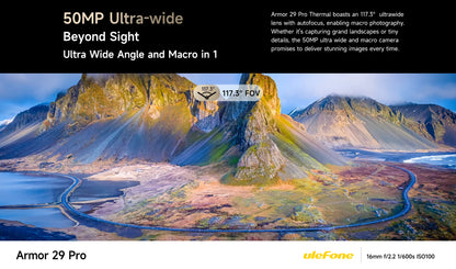World Premiere Ulefone Armor 29 Pro Thermal Version 5G AI Rugged Phone 21200mAh 120W 64MP Night Vision 6.67" 120Hz 512GB ROM