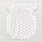 New Fashion Baby Infant Girls Rompers Bow Pink Flutter Sleeve Rompers Boutique Toddler Girls Bubble Rompers Onesie Wholesale Hot