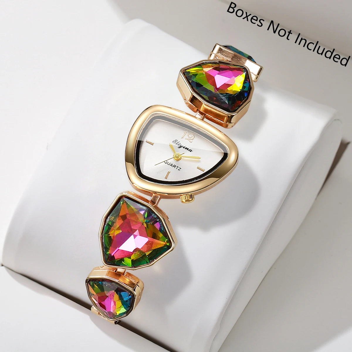 Elegant Rhinestone Bracelet Strap Women Watches Fashion Irregular Dial Ladies Quartz Wristwatch Reloj Mujer (Without Box)