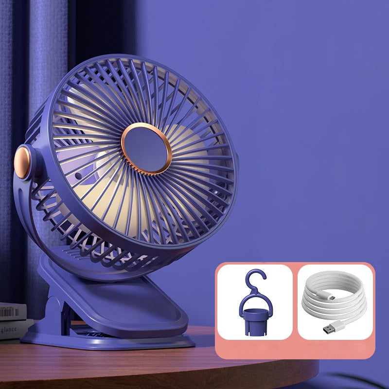 Stroller Fan for Baby Stroller Cart Hanging Fan Clip Mini Fan USB Quiet Electric Clip Fan Home 3 Speed Desktop Small Cooling Fan