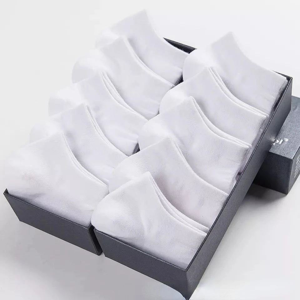 10pairs / Low Black And White Gray Cotton Socks Men's Socks Breathable Sports Socks Men's Short Socks Women's Socks EU37-44