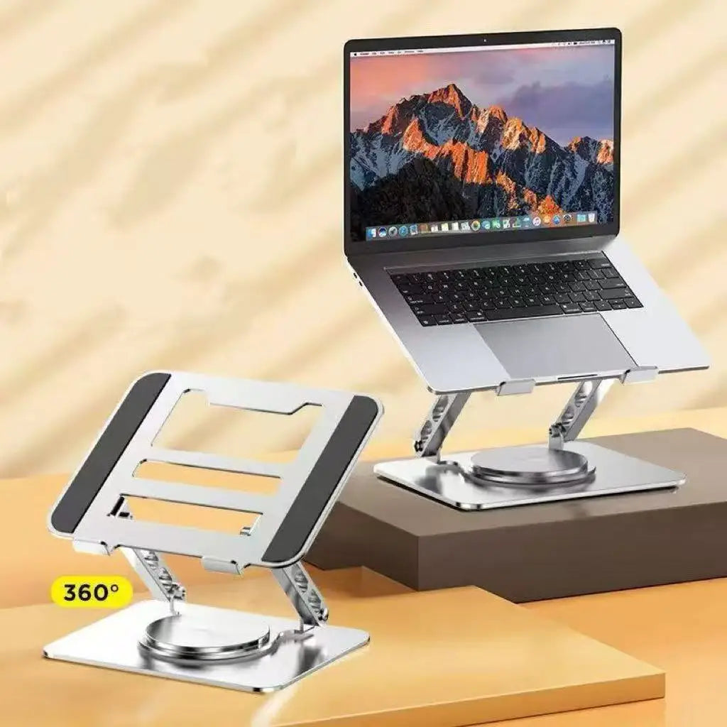 360 Rotating Aluminum Alloy Adjustable Desk Laptop Stand for Macbook Air Pro Foldable Soporte Notebook Desktop Holder Accessory