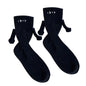 Fashion Magnetic Holding Hands Socks All-match High Elastic Couple Socks For Spring Home Mid Tube Socks Breathable Sports