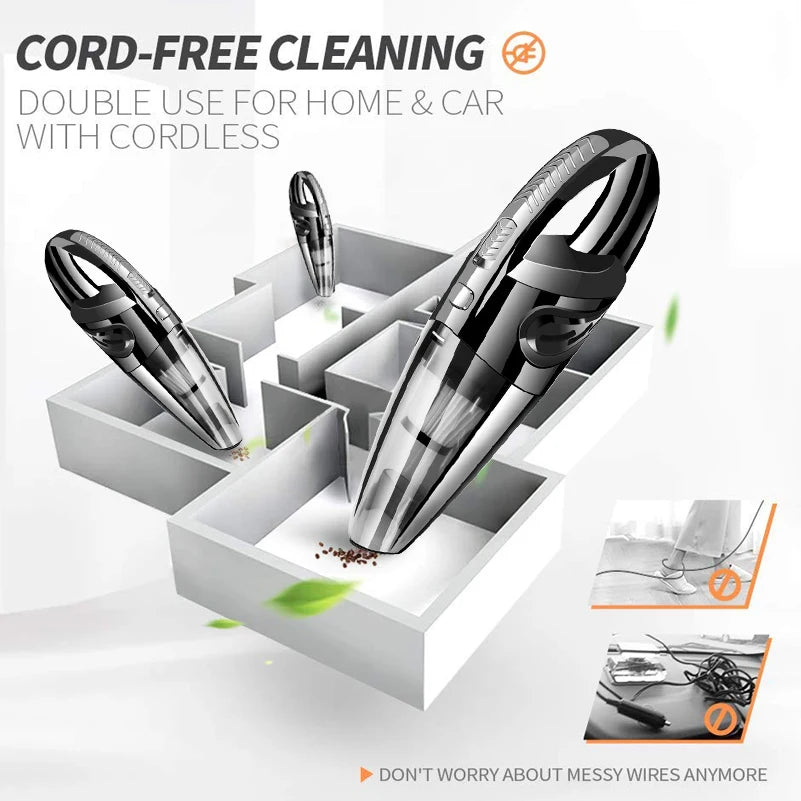 Podofo Vacuum Cordless Powerful Cyclone Suction Portable 120W Rechargeable Car Vacuum Cleaner Handheld Quick Charge