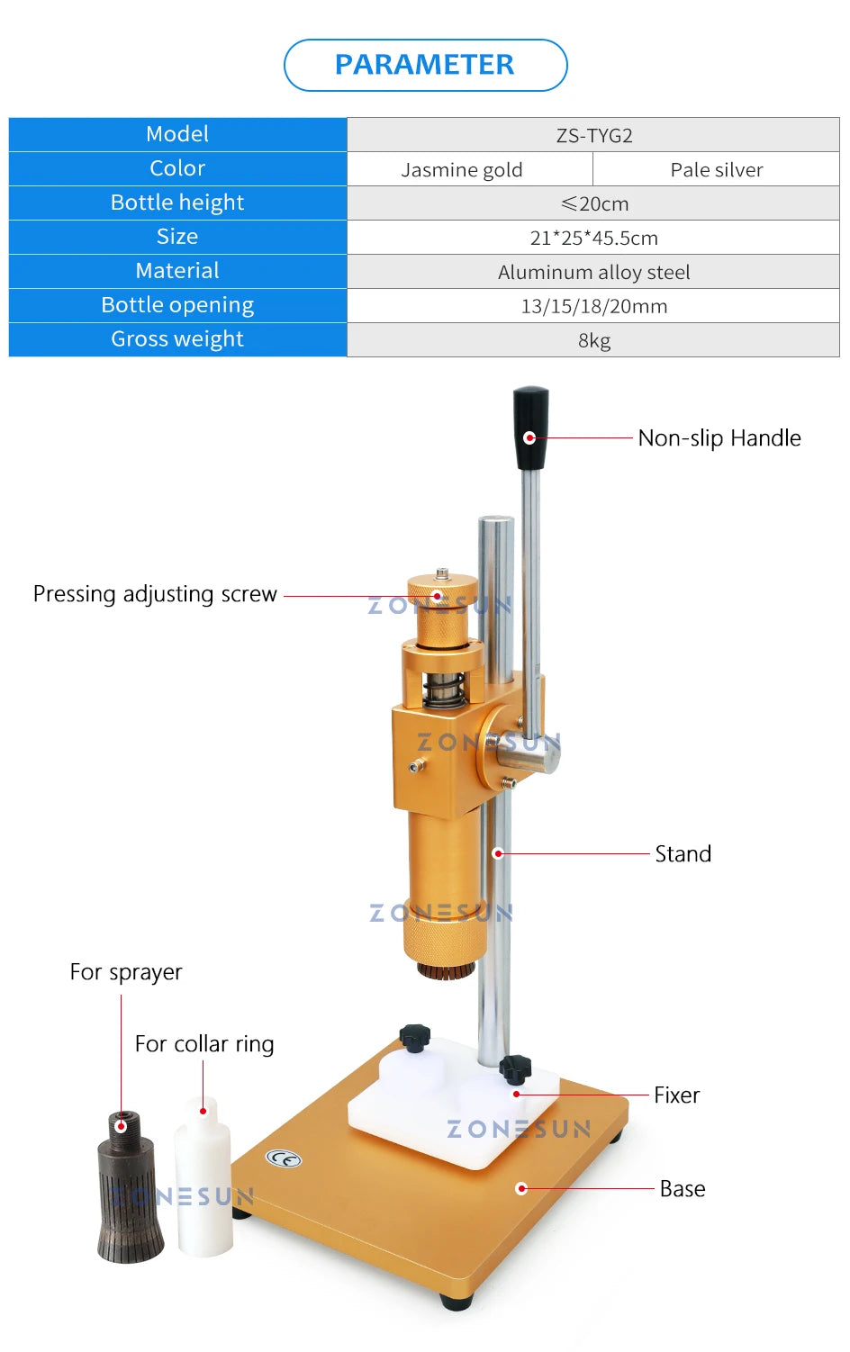 Zonesun ZS-TYG2 Perfume Bottle Crimper
