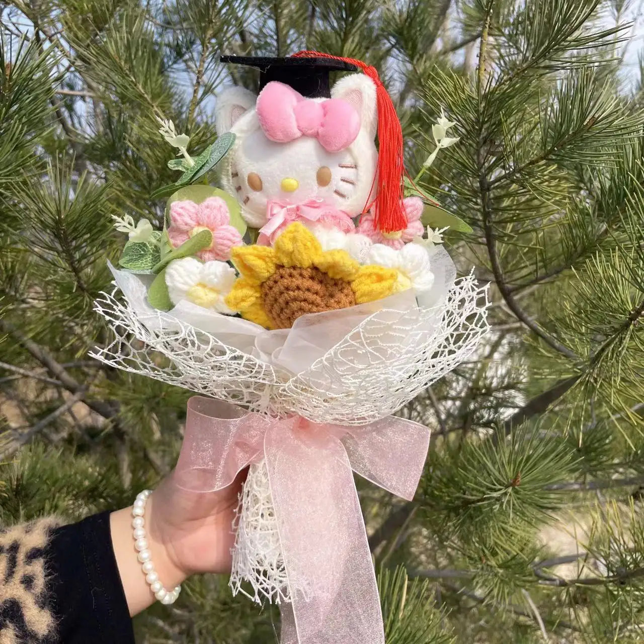Cartoon Anime Series Hellokitty Kulomi Plush Toys Creative Graduation Bouquet Children's Day Birthday Graduation Gifts For Kids