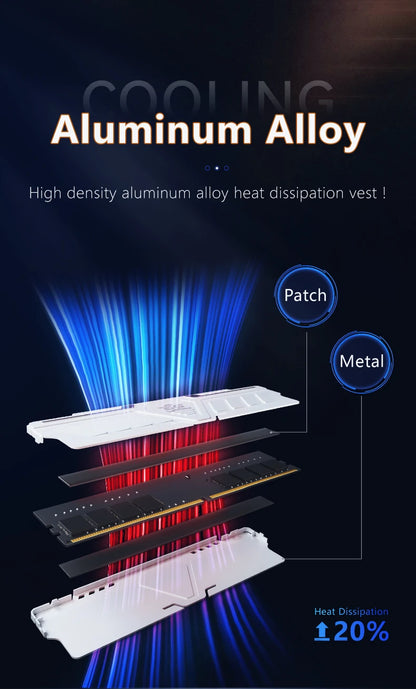‌GUDGA DDR4 Ram 3200MHz/3600MHz/2666MHz 8GB/16GB/32GB 288-Pin DIMM Desktop Memory with Aluminum Heatsink