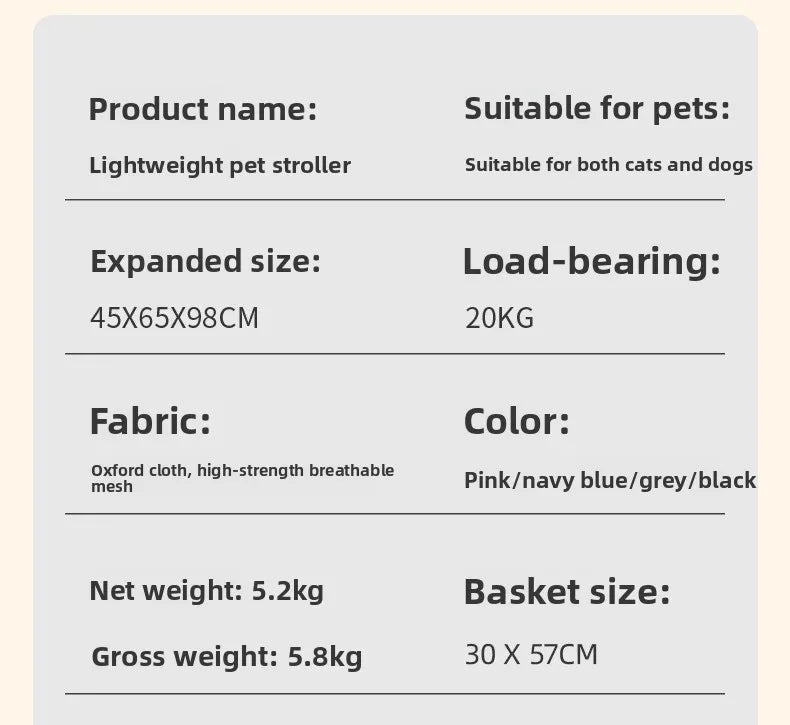 Pet cart Lightweight foldable out Pet cart Small dog cart Separable basket pet carriers and travel gear