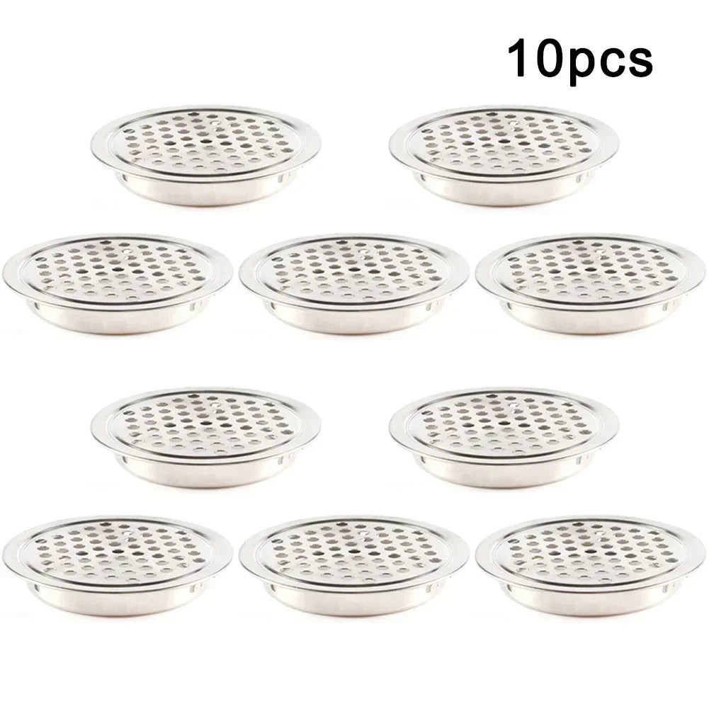 10 Pcs Cabinet Air Vent Grill Cover Metal Cupboard Round Ducting Ventilation 19-53mm For Home Decoration Hardware Accessories