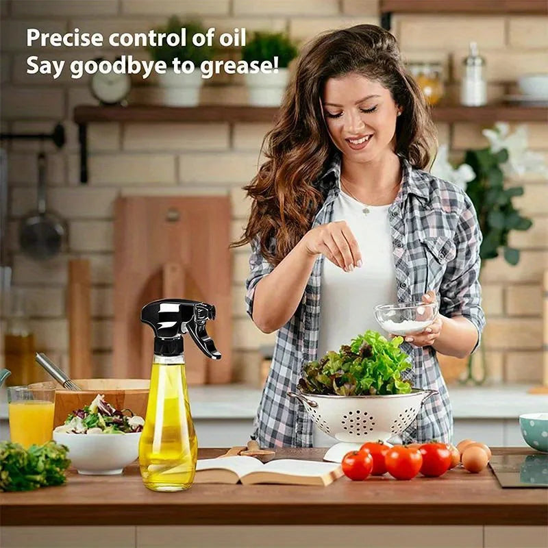 1pc New Oil Sprayer 200ML Glass Olive Oil Sprayer Bottle with Rotatable Nozzle Oil Spritzer Oil Mister for Air Fryer