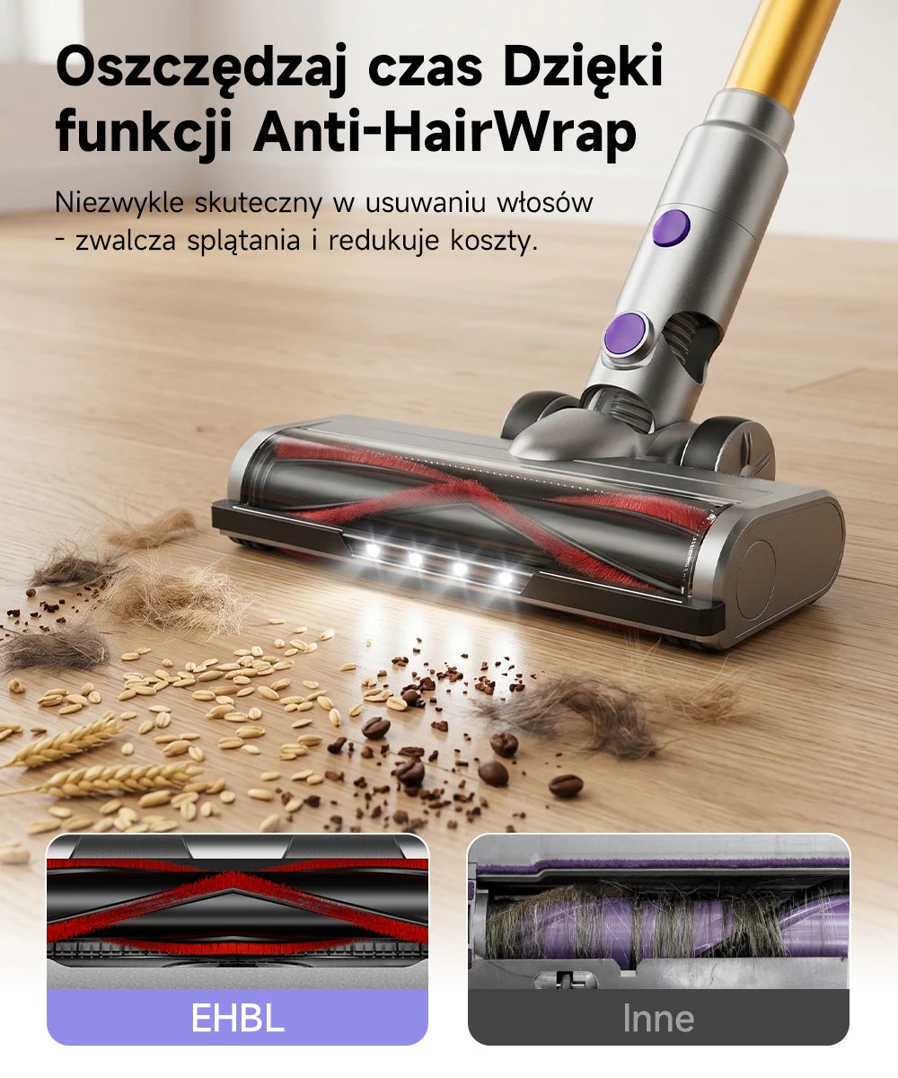 Tdyon Cordless Vacuum Cleaner, 50000Pa Suction 500W Motor Vacuum with LED Display, 50 Mins Runtime Auto Mode & Anti‑Tangling Brush for Carpet Hard Floor
