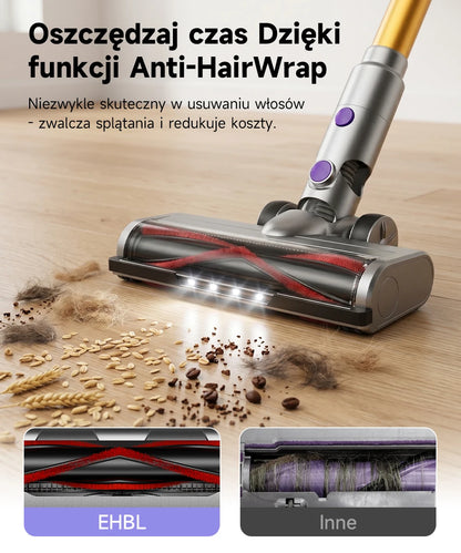 Tdyon Cordless Vacuum Cleaner, 50000Pa Suction 500W Motor Vacuum with LED Display, 50 Mins Runtime Auto Mode & Anti‑Tangling Brush for Carpet Hard Floor