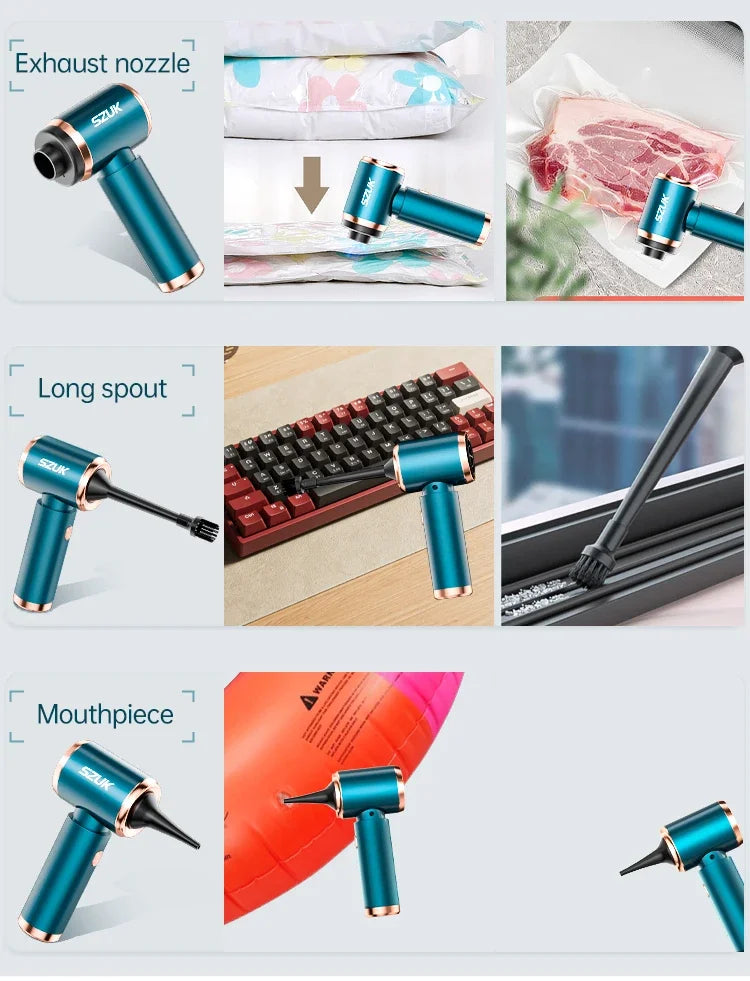 SZUK Portable Car Vacuum Cleaner 165000Pa Powerful Wireless Vacuum Cleaner Strong Suction Handheld Mini Vacuum Cleaner for Car