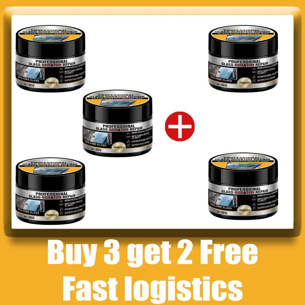 Glass Scratch Repair Wax Multi-Purpose Polishing Cream No Residue Car Window Glass Lens Deep Scratch Remover Protective Coating