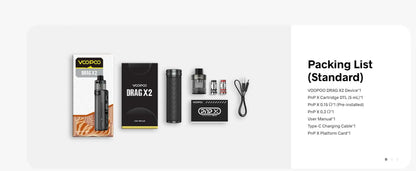 Original VOOPOO Drag X2 Kit 80W DTL Vape fit 18650 Battery 5ML PnP X Pod Cartridge PnP X Coil Electronic Cigarette Vaporizer