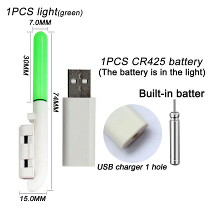Electronic Fishing Light CR425 3.6V Battery USB Charge Rod Sense Strike Indicator LED Stick Pesca Tackle Night Bright Flash Lamp