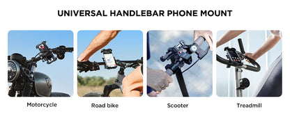 Joyroom Motorcycle Phone Mount Upgrade Bike Phone Holder Ultra-Stable Bicycle Phone Mount Handlebar Cell Phone Clamp for Scooter