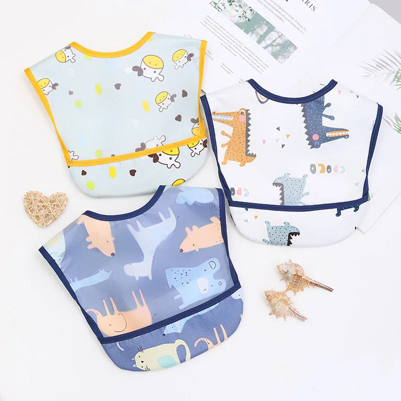 Baby Girls Apron Bibs Toddler Long Sleeve Scarf Waterproof Art Smock Feeding Bib Infant Boys Girls Kids Burp Cloth Bandana